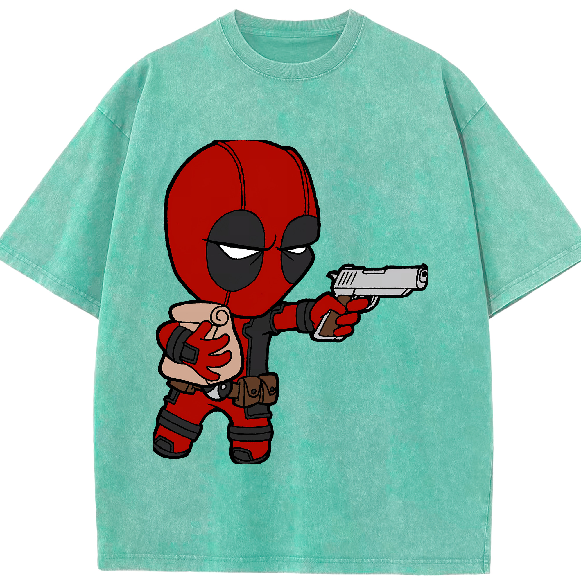 （画像用） Deadpool デッドプール 綿100% ヴィンテージ風 半袖Tシャツ（フロントプリント）